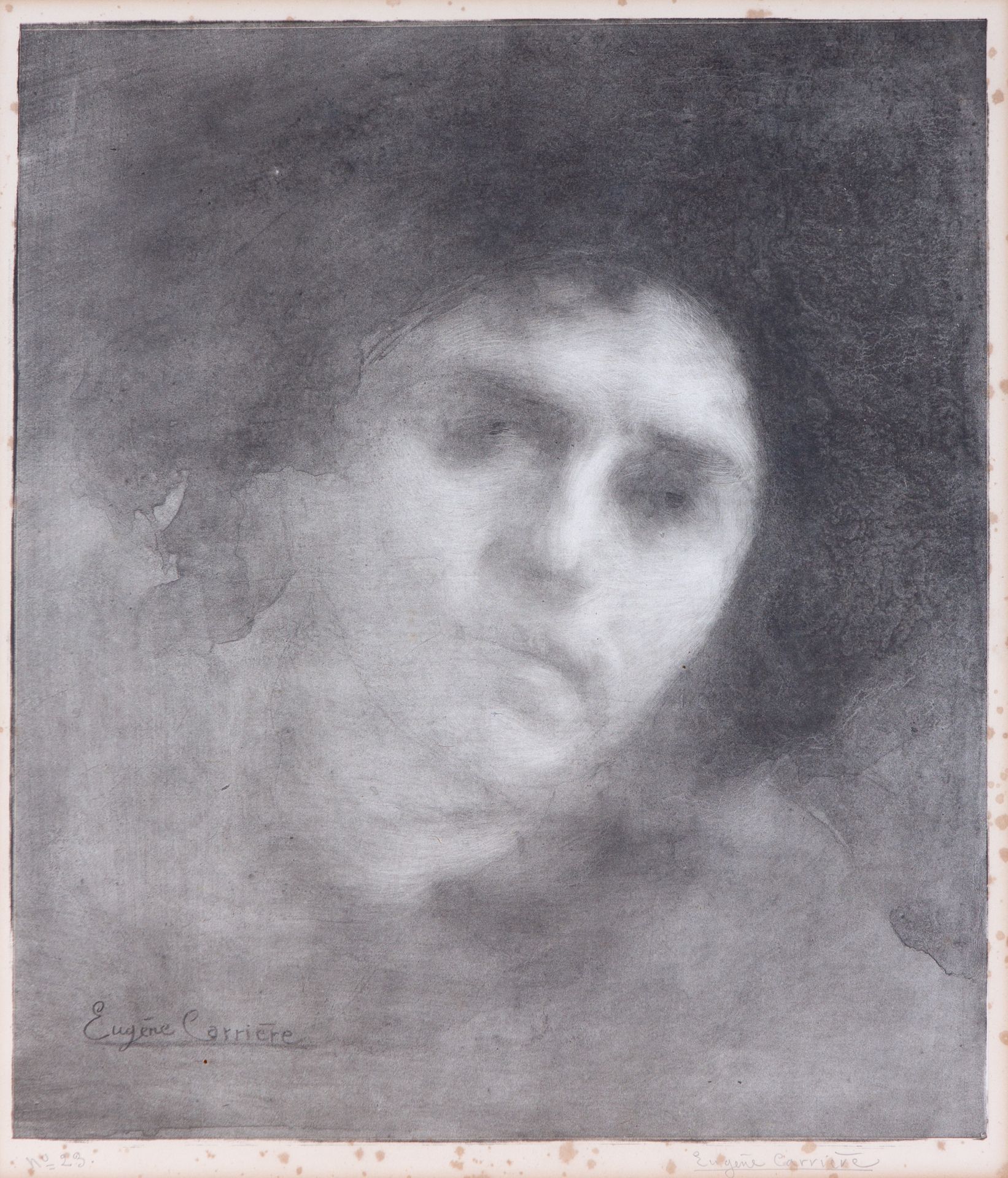 Eugène Carrière. Porträts (Puvis de Chavannes / Alphonse Daudet / Madame Carrière / une femme). 4 Bl - Bild 2 aus 4