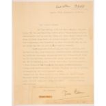 T. Mann. Typogr. Brief m. U.; Lugano, 16.4.1933. - Die Buchrechte und Übersetzungen seiner Wagner-Es