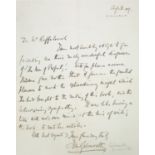 J. Galsworthy. E. Brief m. U. London, 8.8.1909. - An [M.-A.] Raffalovich.