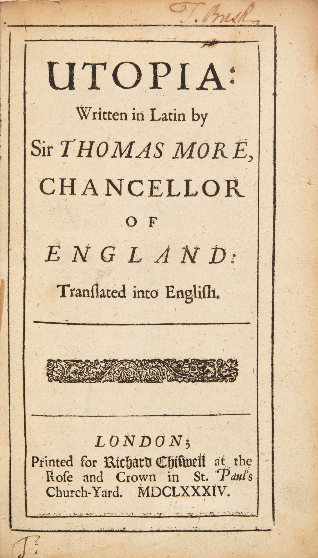 T. More, Utopia. London 1684.