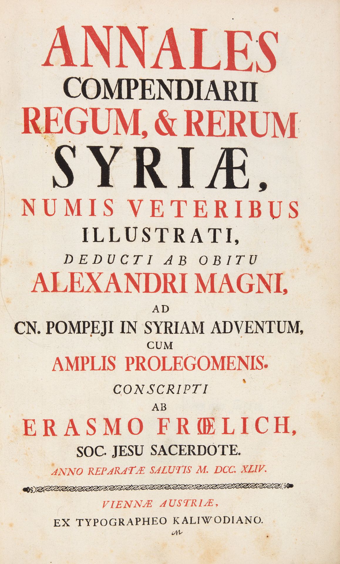 E. Fröhlich, Annales compendiarii regum, & rerum Syriae. Wien 1744. - Bild 2 aus 3