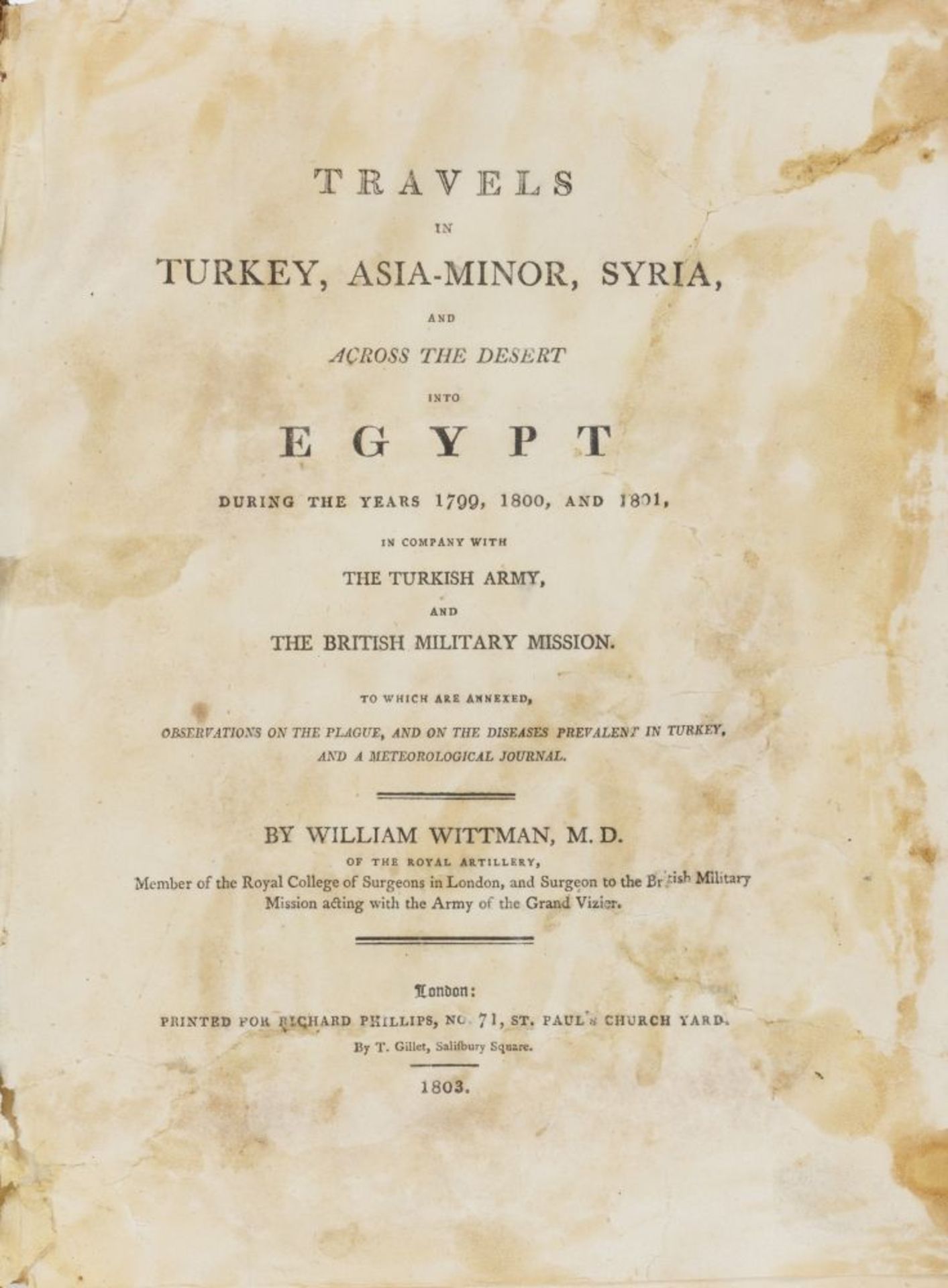 W. Wittman, Travels in Turkey ... Ldn 1803. - Bild 2 aus 3