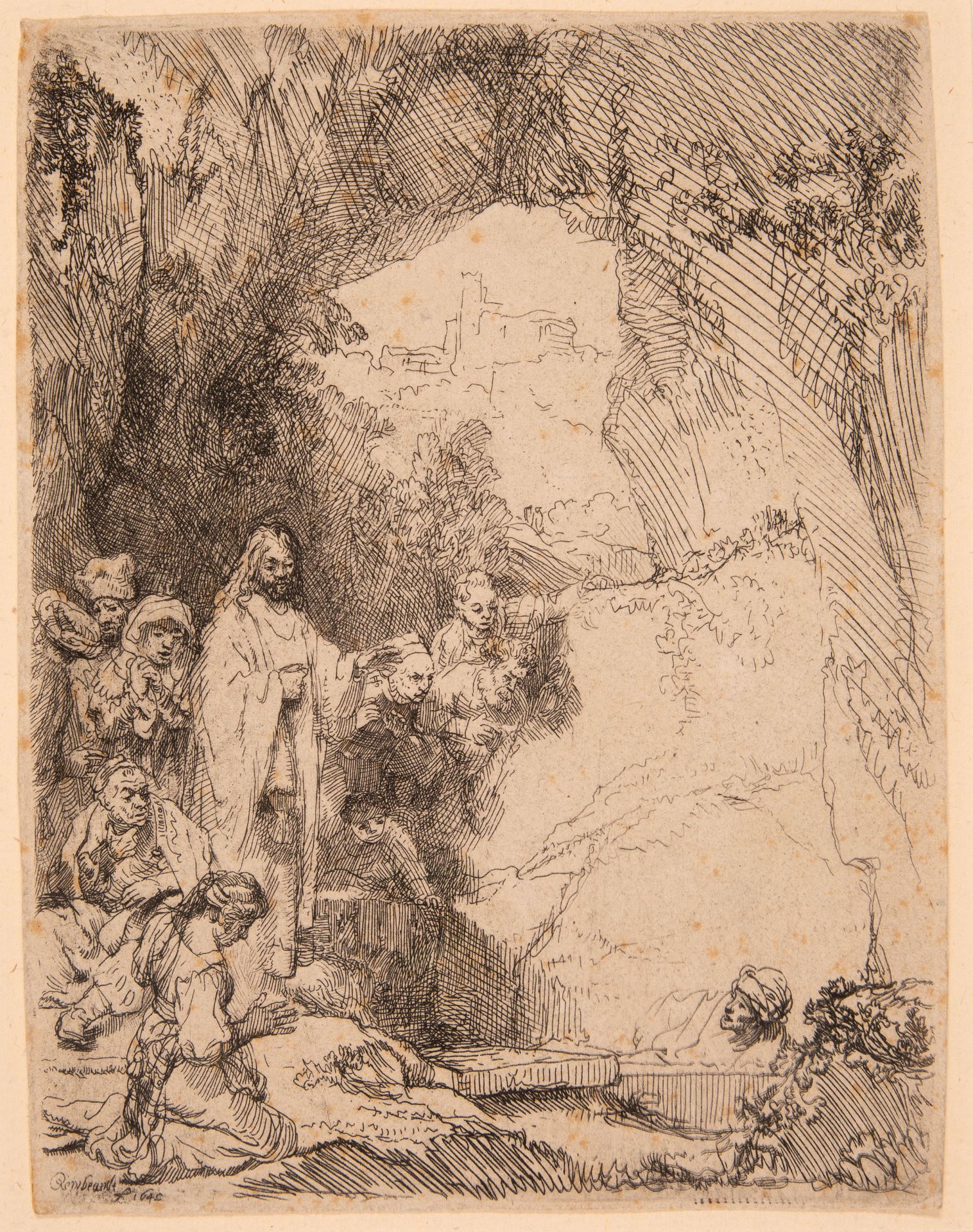 Rembrandt. Die Auferweckung des Lazarus, kleine Platte. 1642. Radierung. New Hollstein 206 II/II.