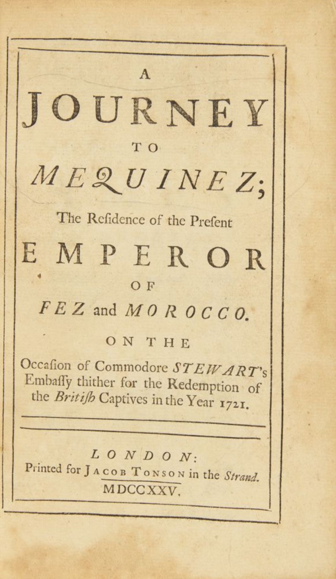 J. Windus, A journey to Mequinez. Ldn 1725. - Bild 2 aus 2