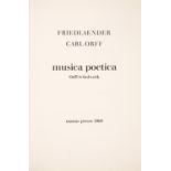 C. Orff/J. Friedländer, Musica poetica. Mappe mit 7 OrRadierungen. Stuttgart 1968. - Ex. 41/135.