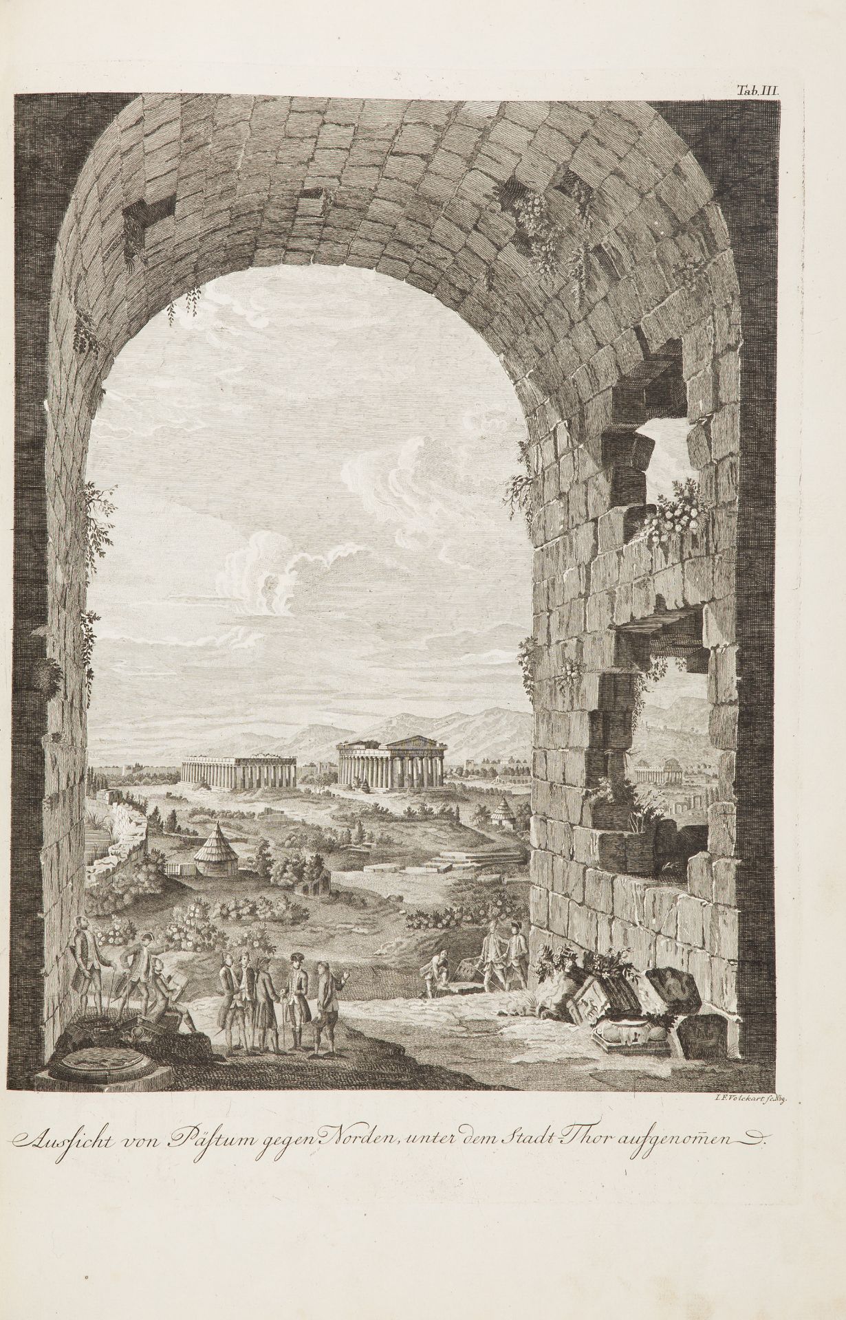 T. Major, Die Ruinen von Paestum. Übers. v. A. H. Baumgärtner. Würzburg 1781. - Bild 3 aus 3
