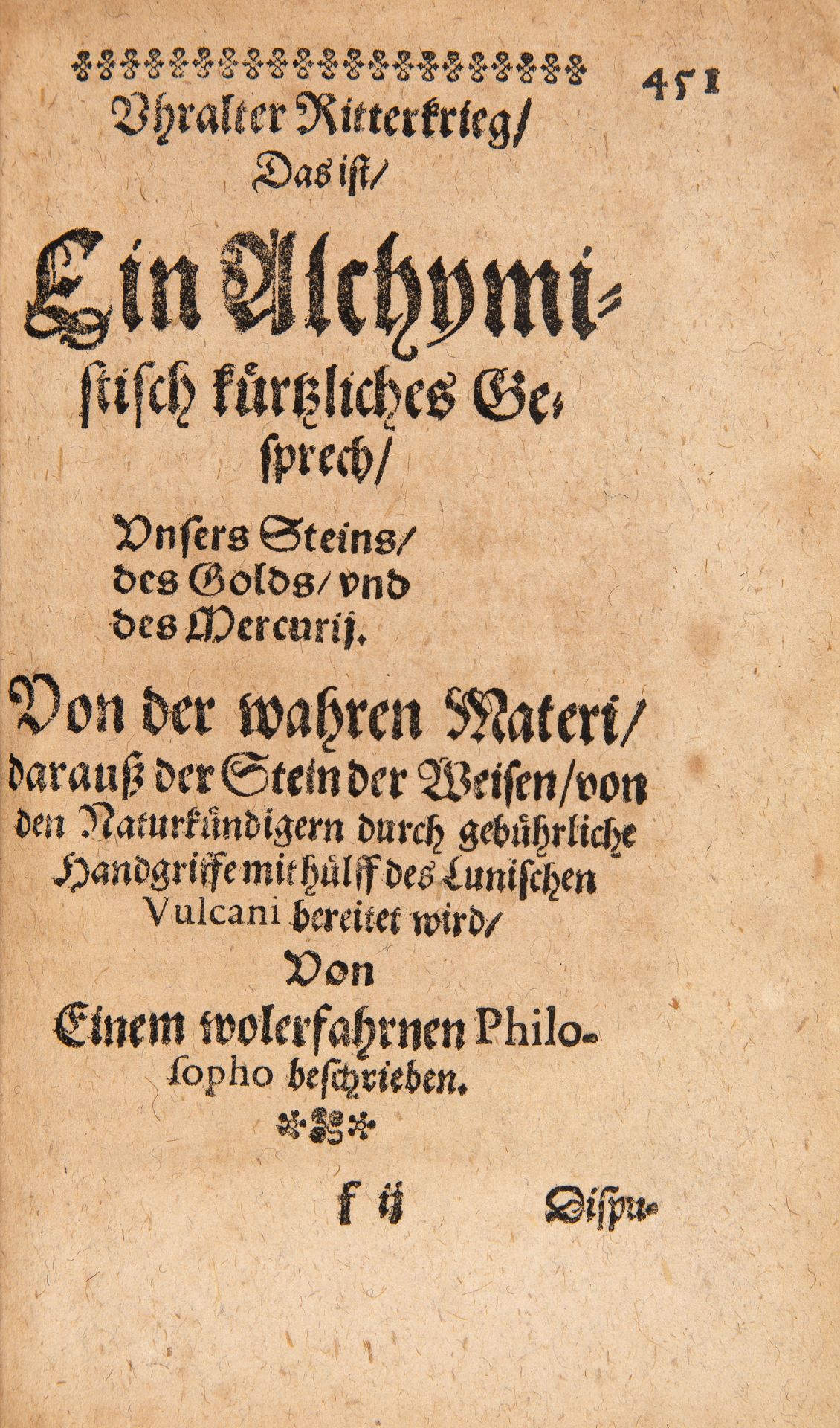 Basilius Valentinus, TriumphWagen Antimonii. Leipzig 1604. - Bild 2 aus 3