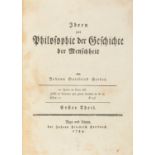 J.G. Herder, Ideen zur Philosophie der Geschichte. 4 Bde. Riga 1784 - 1791.