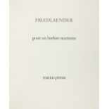 J. Friedländer, Pour un herbier nocturne. Mappe mit 5 Farbradierungen. Stuttgart 1988.- Ex. 76/95.