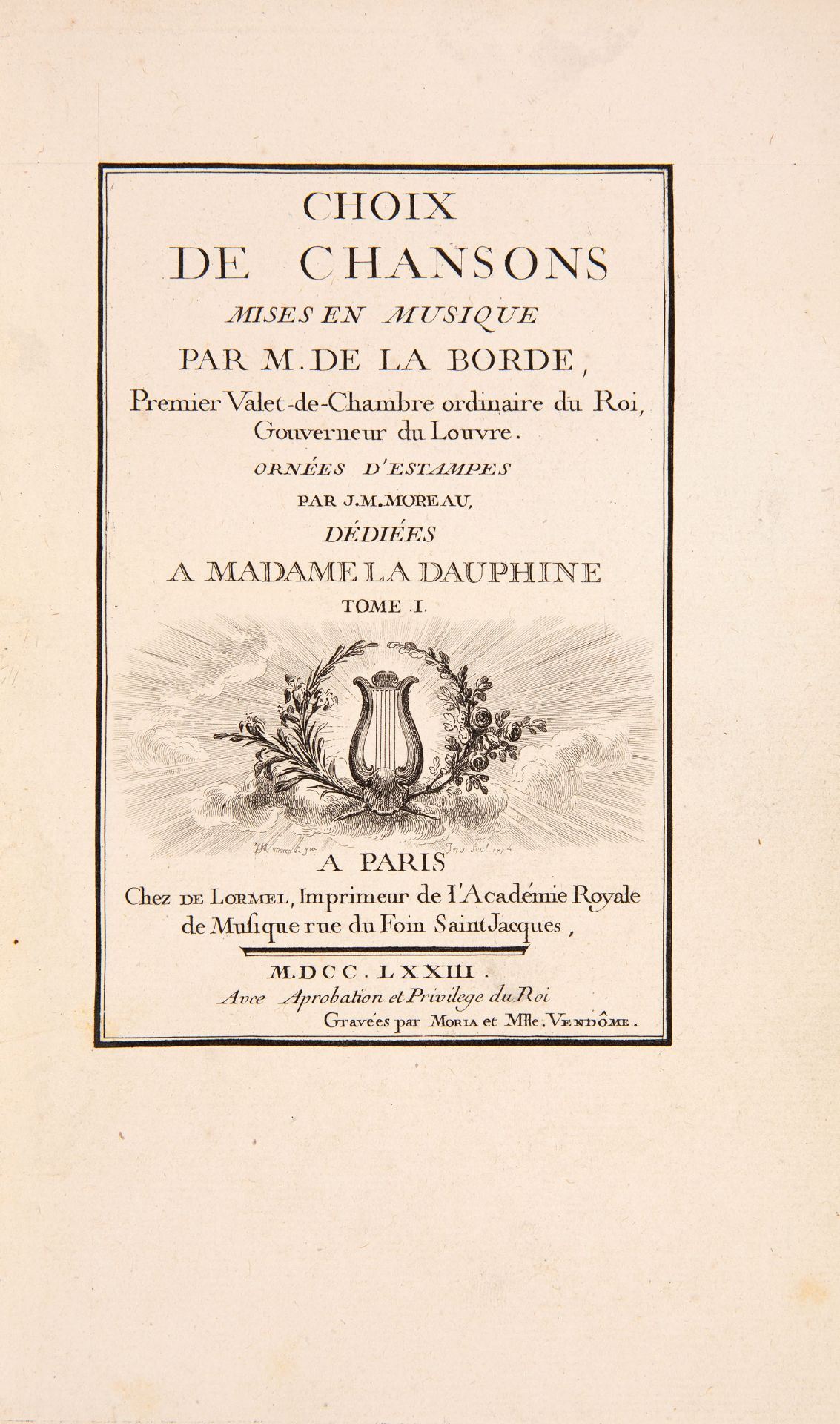 J. B. de Laborde, Choix des chansons mises en musique. 4 Bde. Paris 1773.
