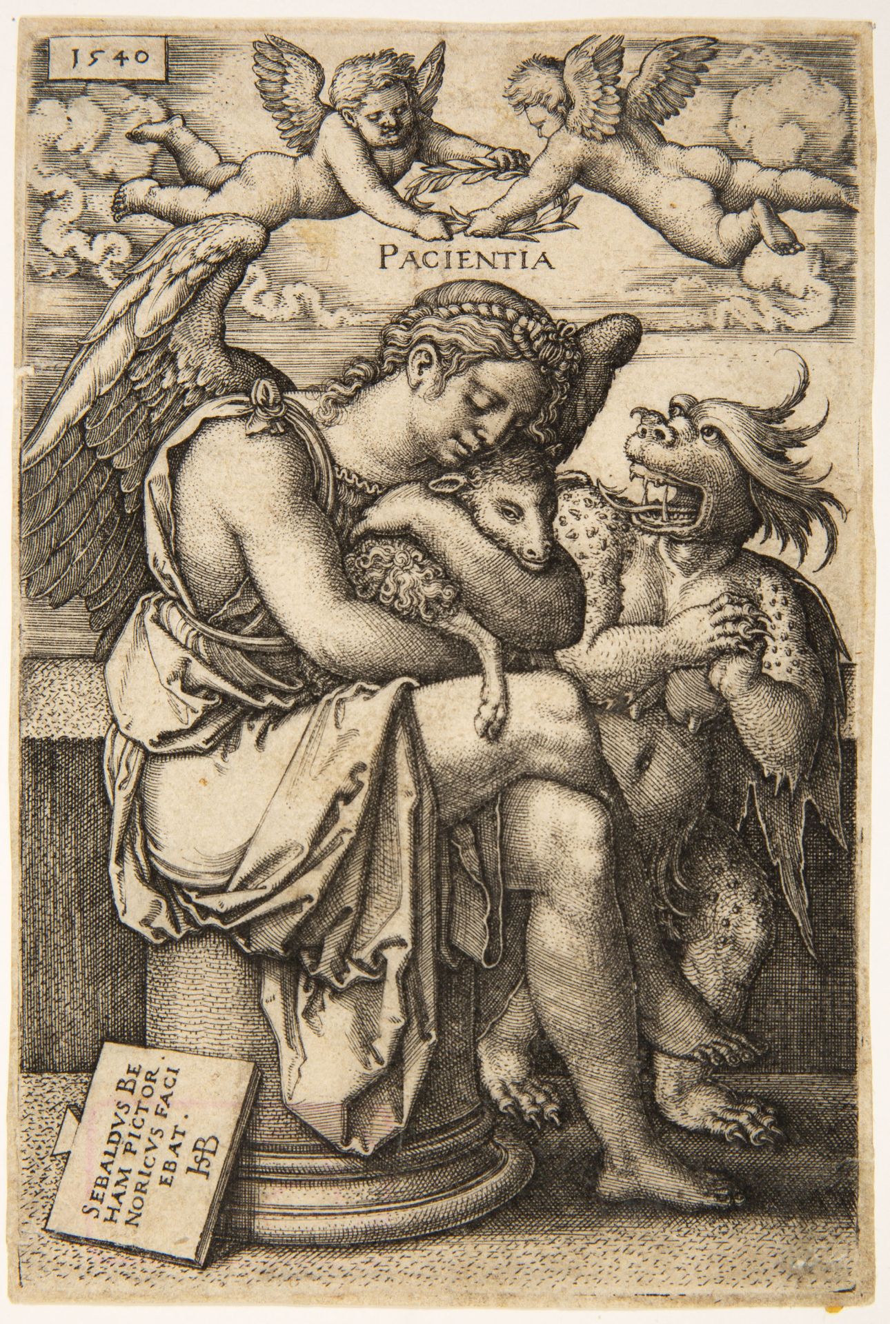 Hans Sebald Beham. Die Geduld. 1540. Kupferstich. Hollstein 141 III-IV/VI.