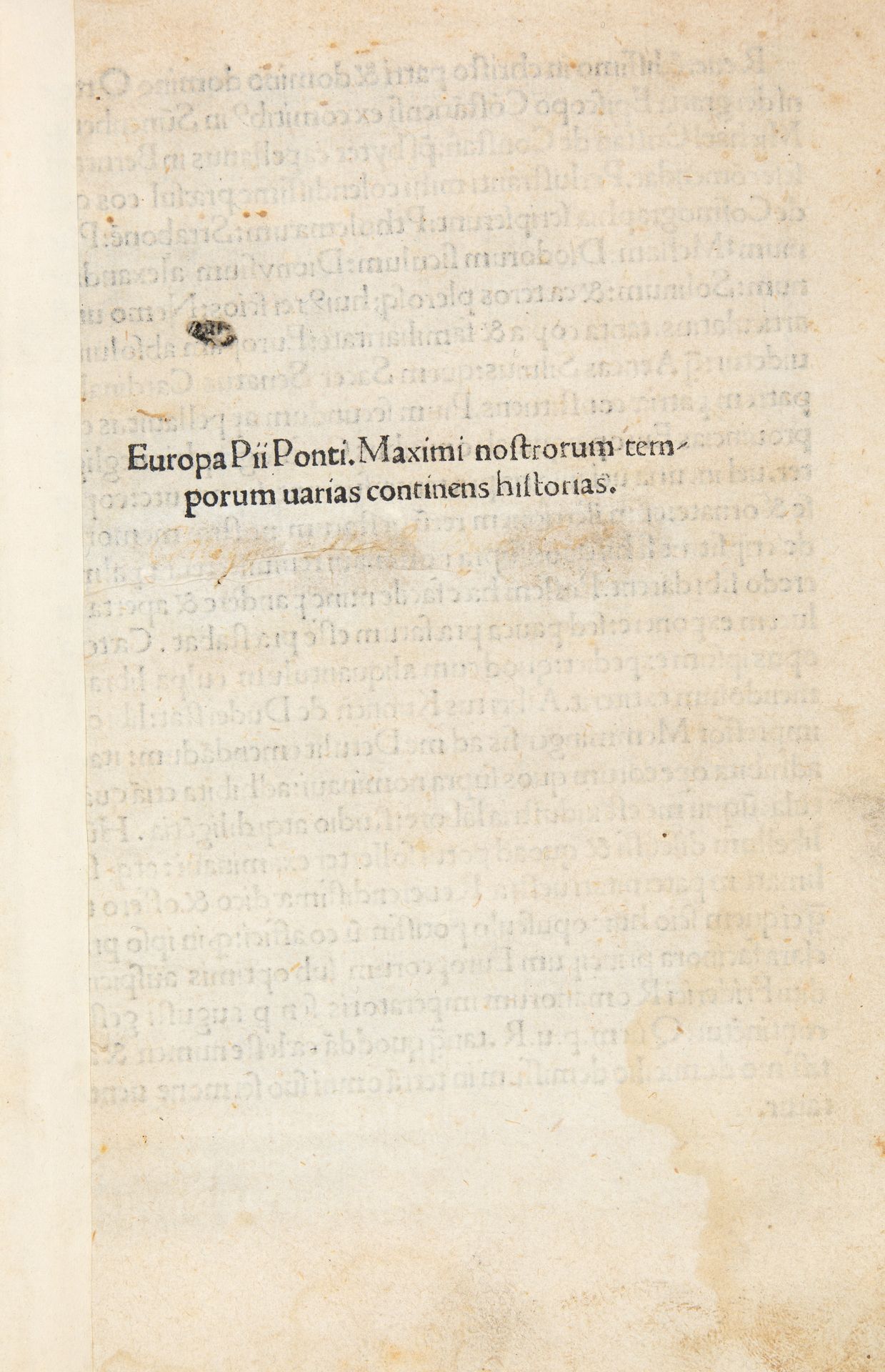 Pius II. Europa. Nastrorum temporum varias continens historia. Venedig 1501.