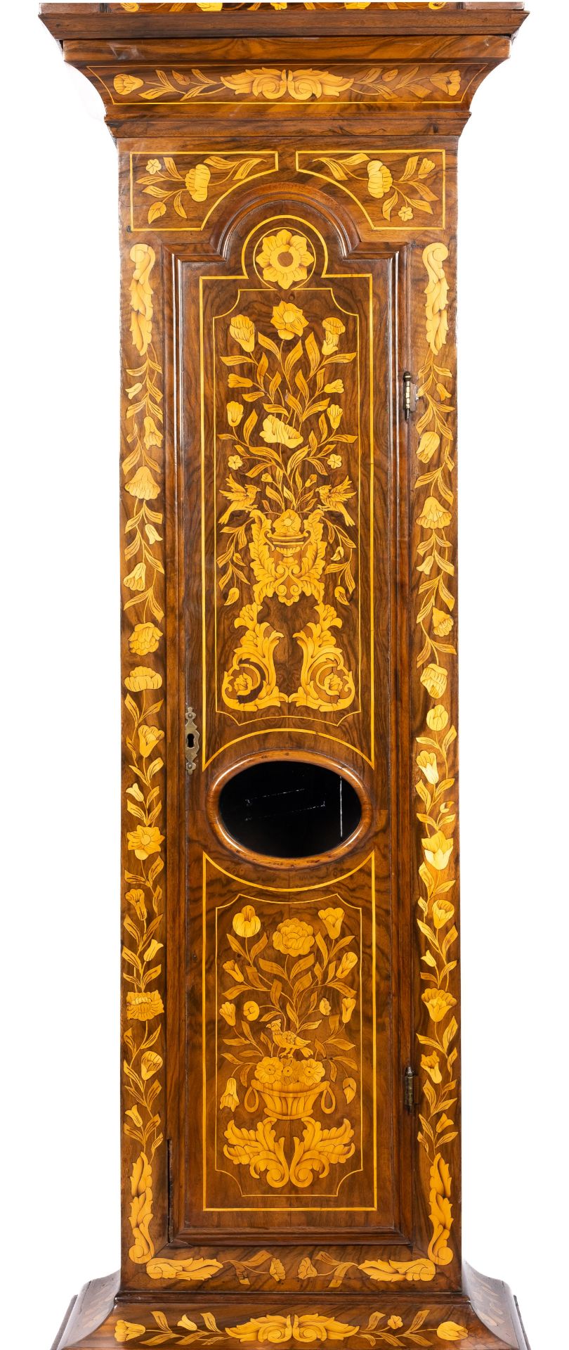 A Dutch walnut and fruitwood inlaid longcase clock, signed Gerrit Bramer - Image 2 of 4