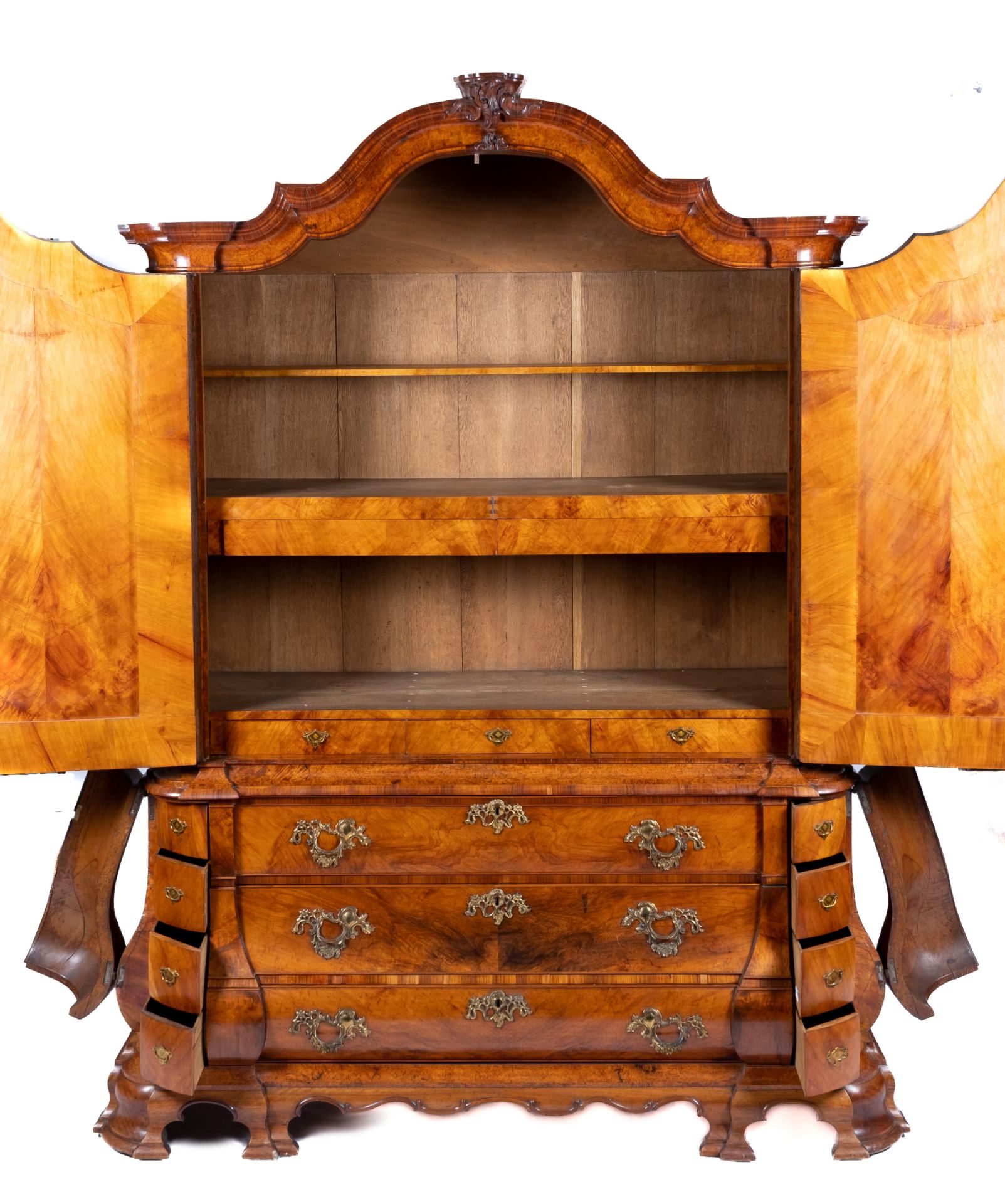 A monumental Dutch ormolu-mounted padauk and amboyna cabinet - Image 2 of 2