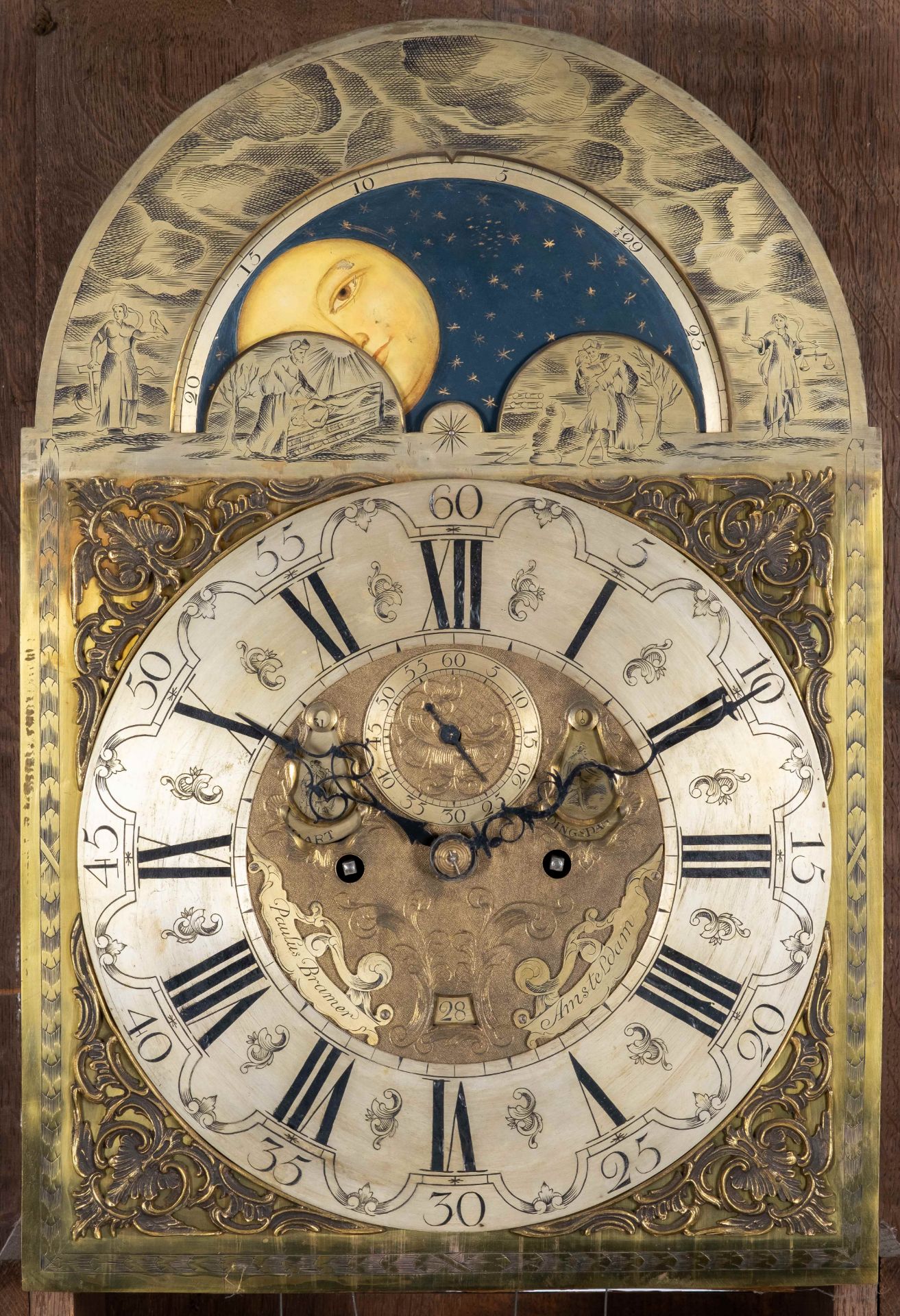 A Dutch burr-walnut longcase clock - Image 2 of 2
