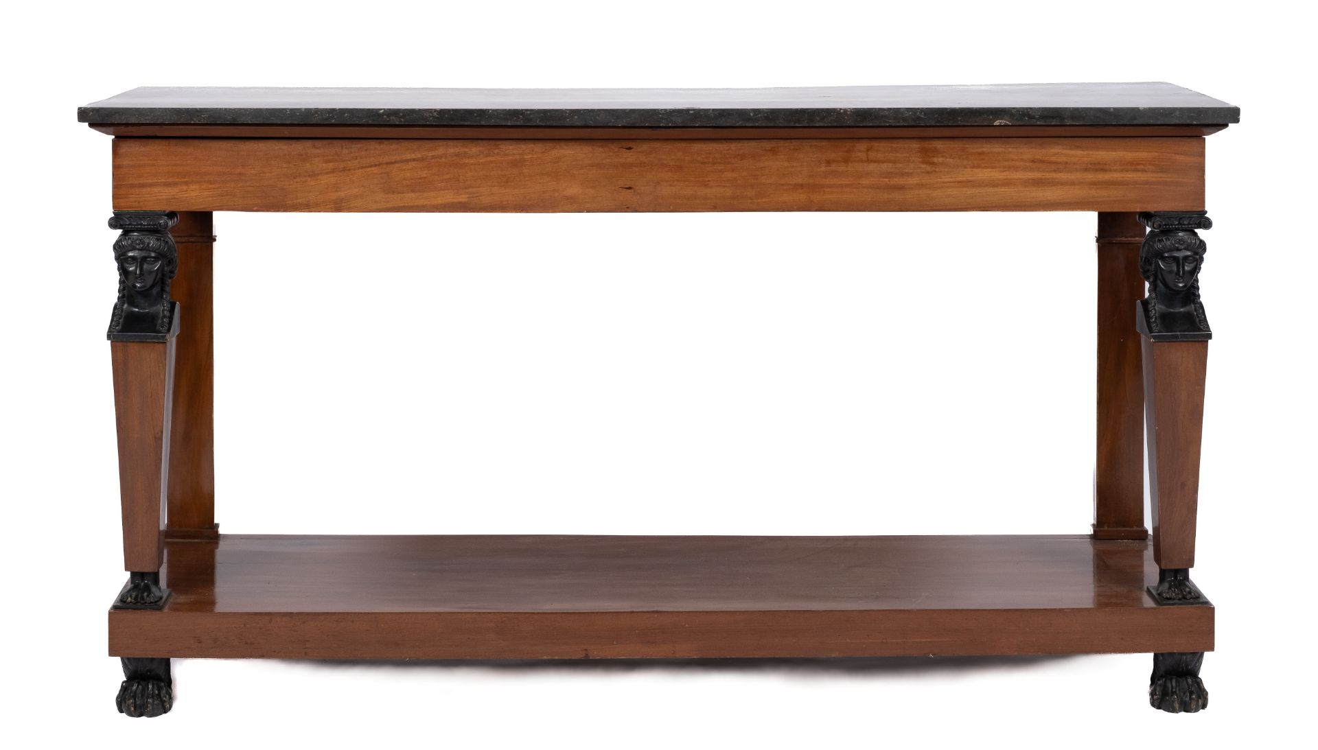 A large Dutch mahogany and ebonised console table - Image 2 of 4