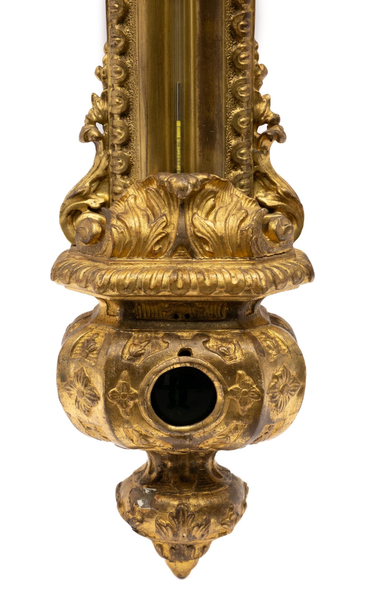 A rare Dutch carved giltwood barometer - Bild 3 aus 4