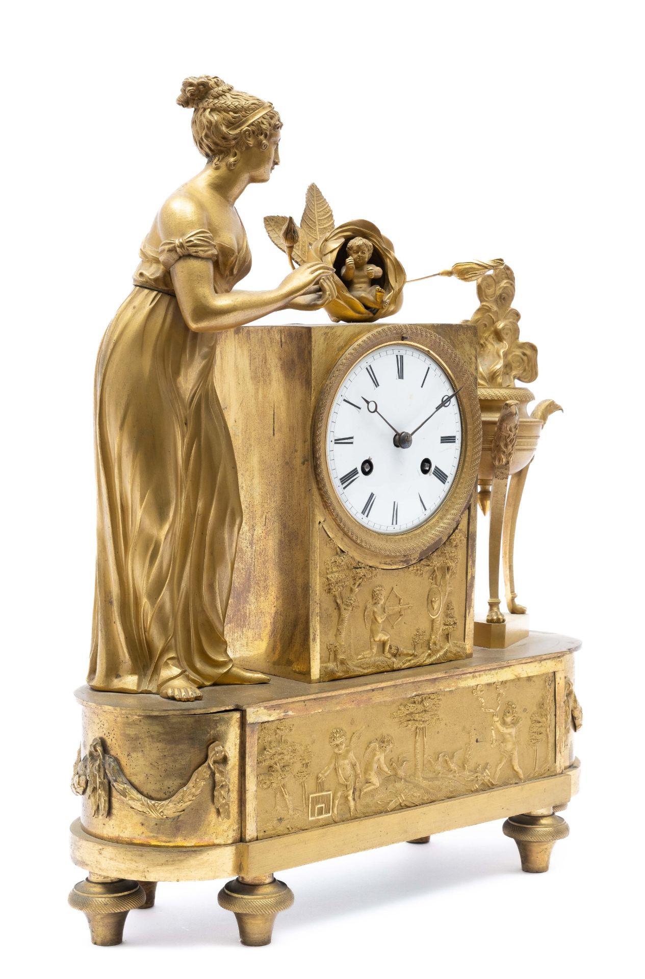 A French ormolu mantel clock 'La naissance du roi' - Image 2 of 5