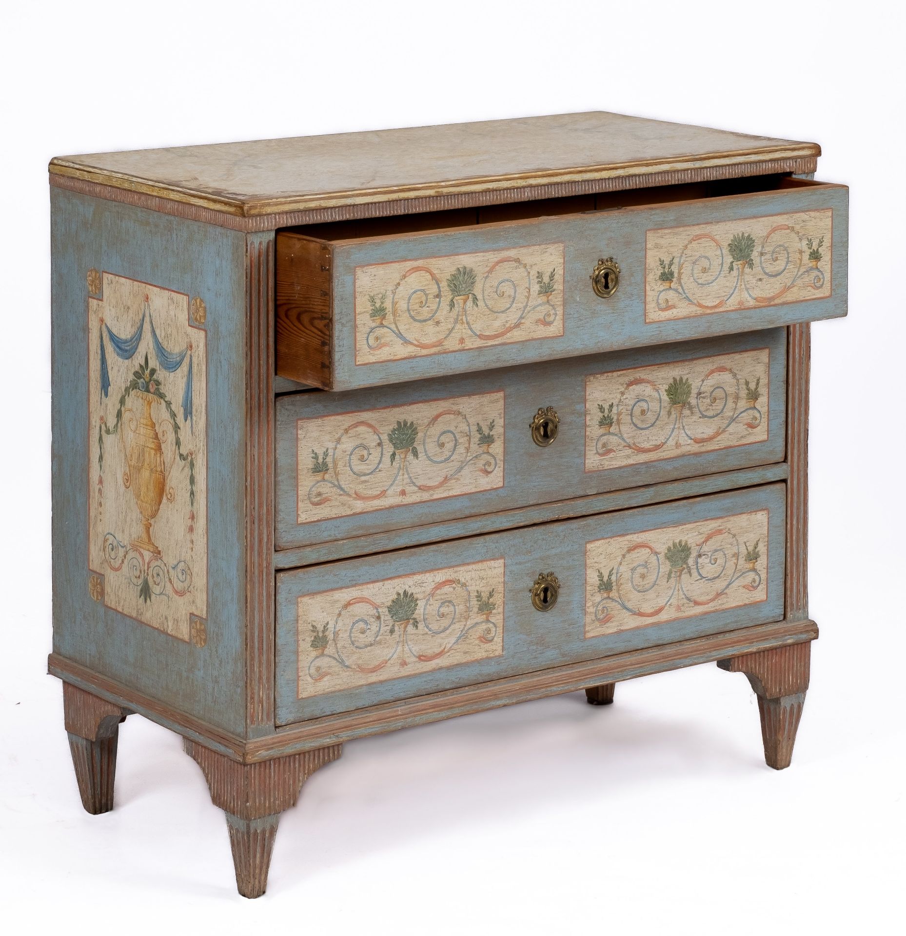 A Swedish polychrome-painted pine commode - Image 2 of 4