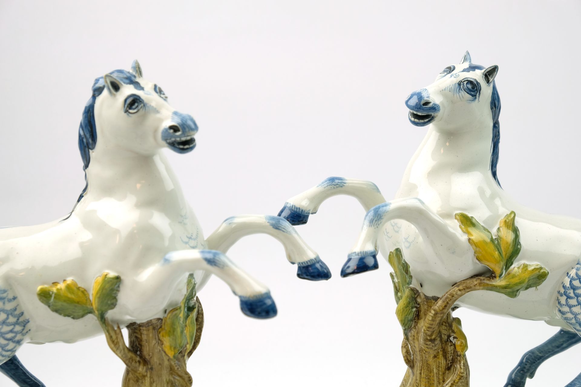 Two Arnhem pottery Delft style prancing horse figures - Image 9 of 9