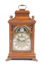 A Dutch rosewood bracket clock