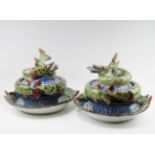 A pair of Delft pottery polychrome fish tureens 'snoeck terrines'