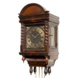 A rare Dutch rosewood hood clock