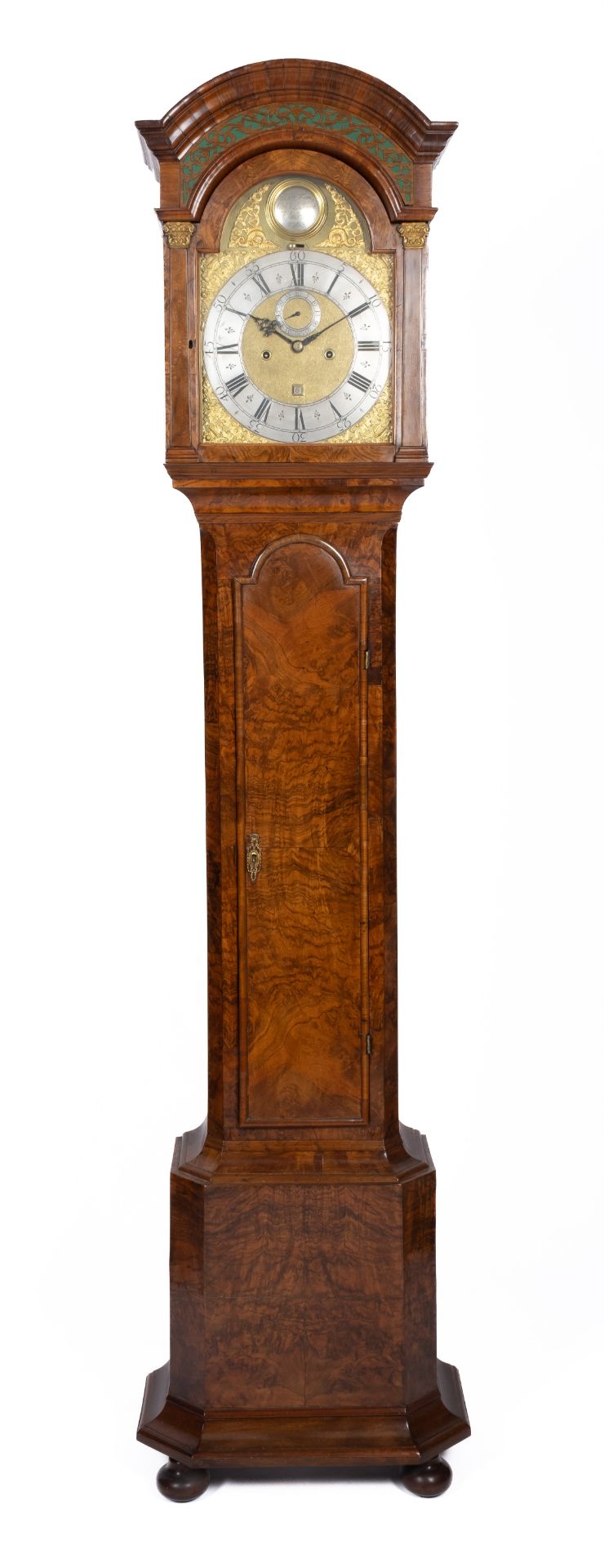 A Dutch burr-walnut longcase clock