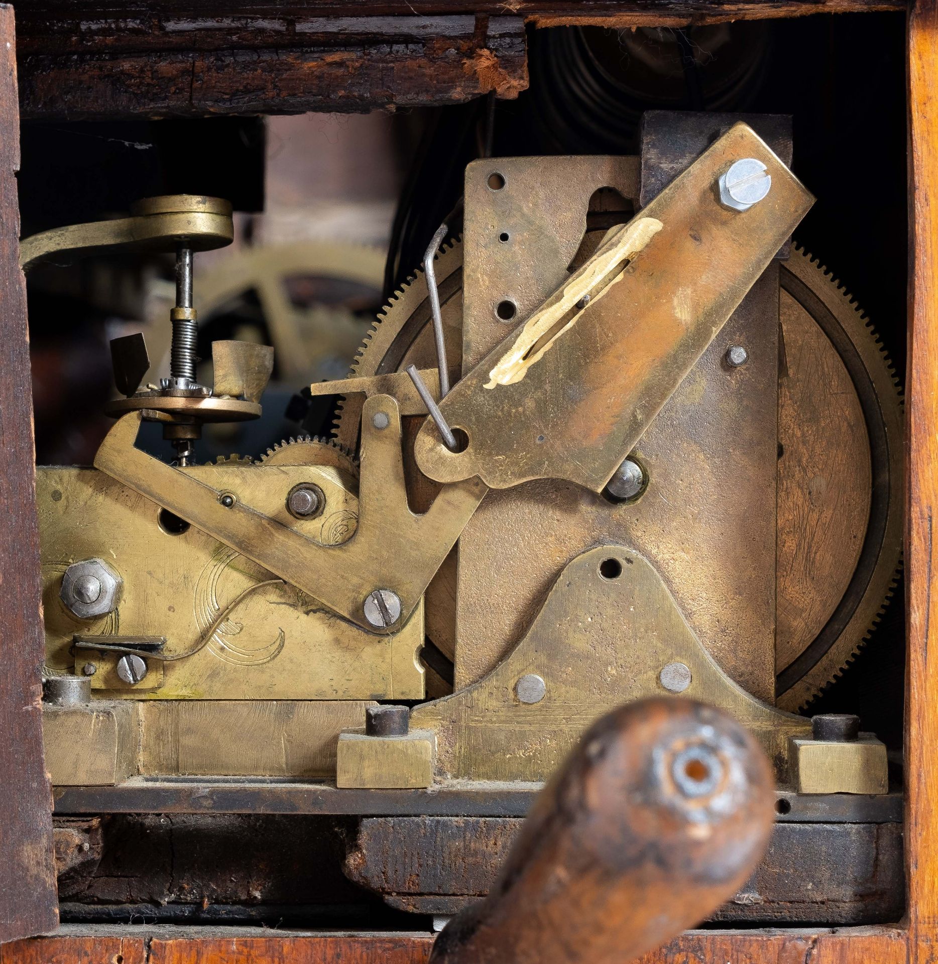 A large and rare Victorian mahogany and fruitwood inlaid musical longcase clock with automaton - Image 6 of 6