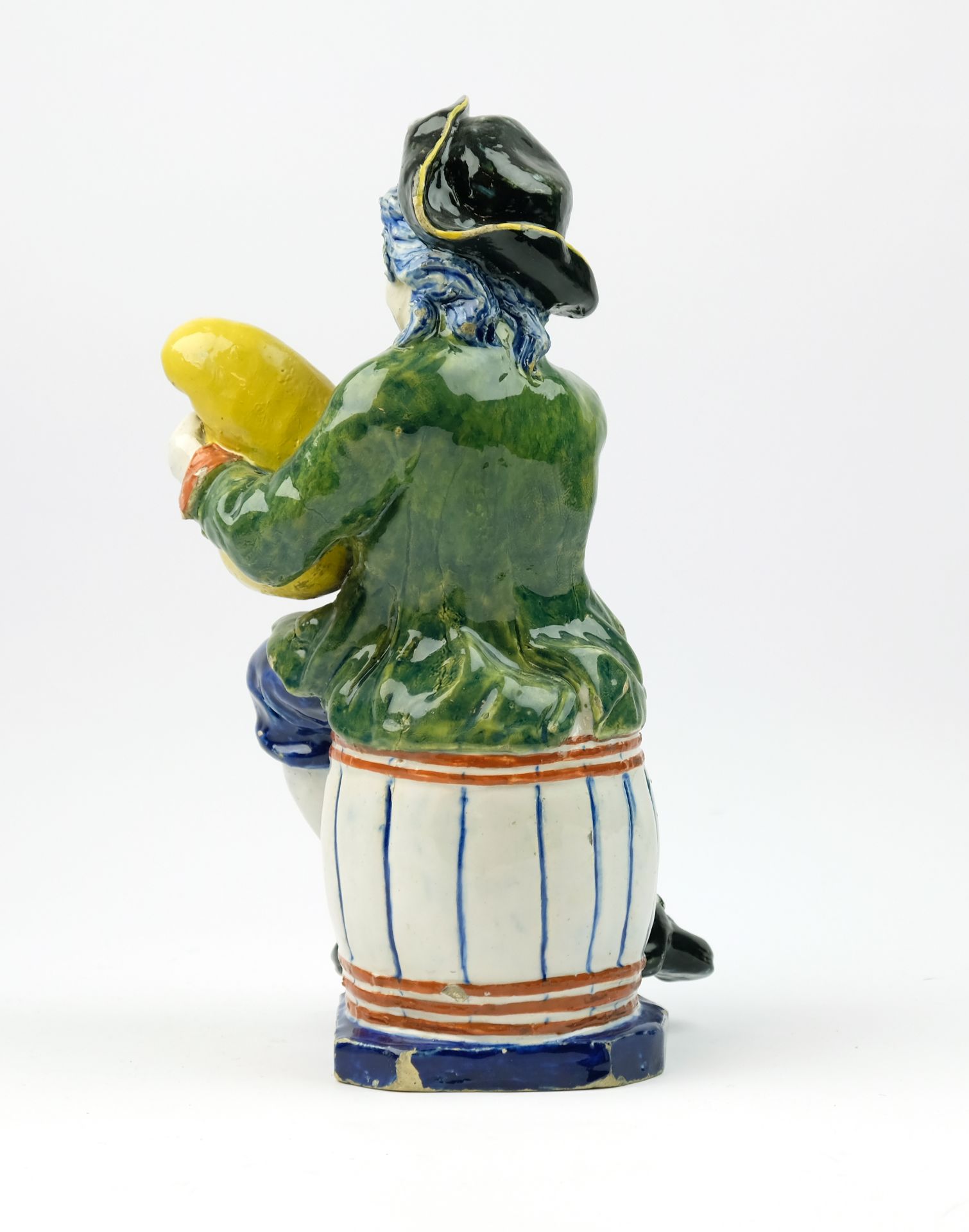 A large Delft polychrome pottery figure of a bagpipe player - Bild 3 aus 7