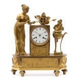 A French ormolu mantel clock 'La naissance du roi'