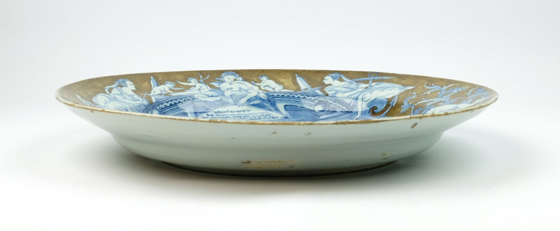 A large Delft pottery charger 'The Ten Commandments' - Image 3 of 5