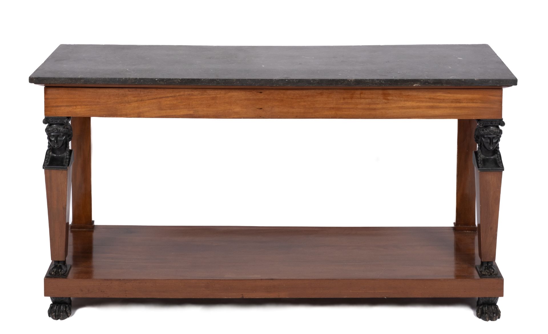 A large Dutch mahogany and ebonised console table - Image 3 of 4