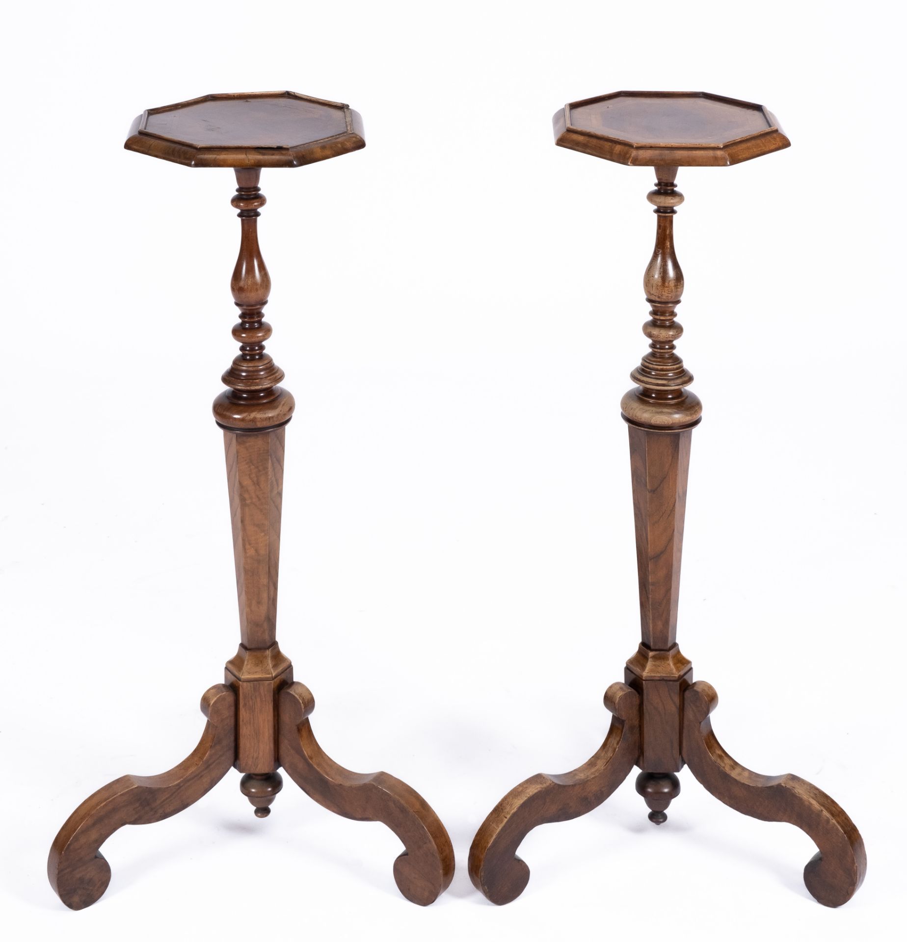 A pair of Dutch burr-walnut stands - Image 2 of 5