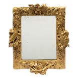 A Dutch carved giltwood auricular mirror