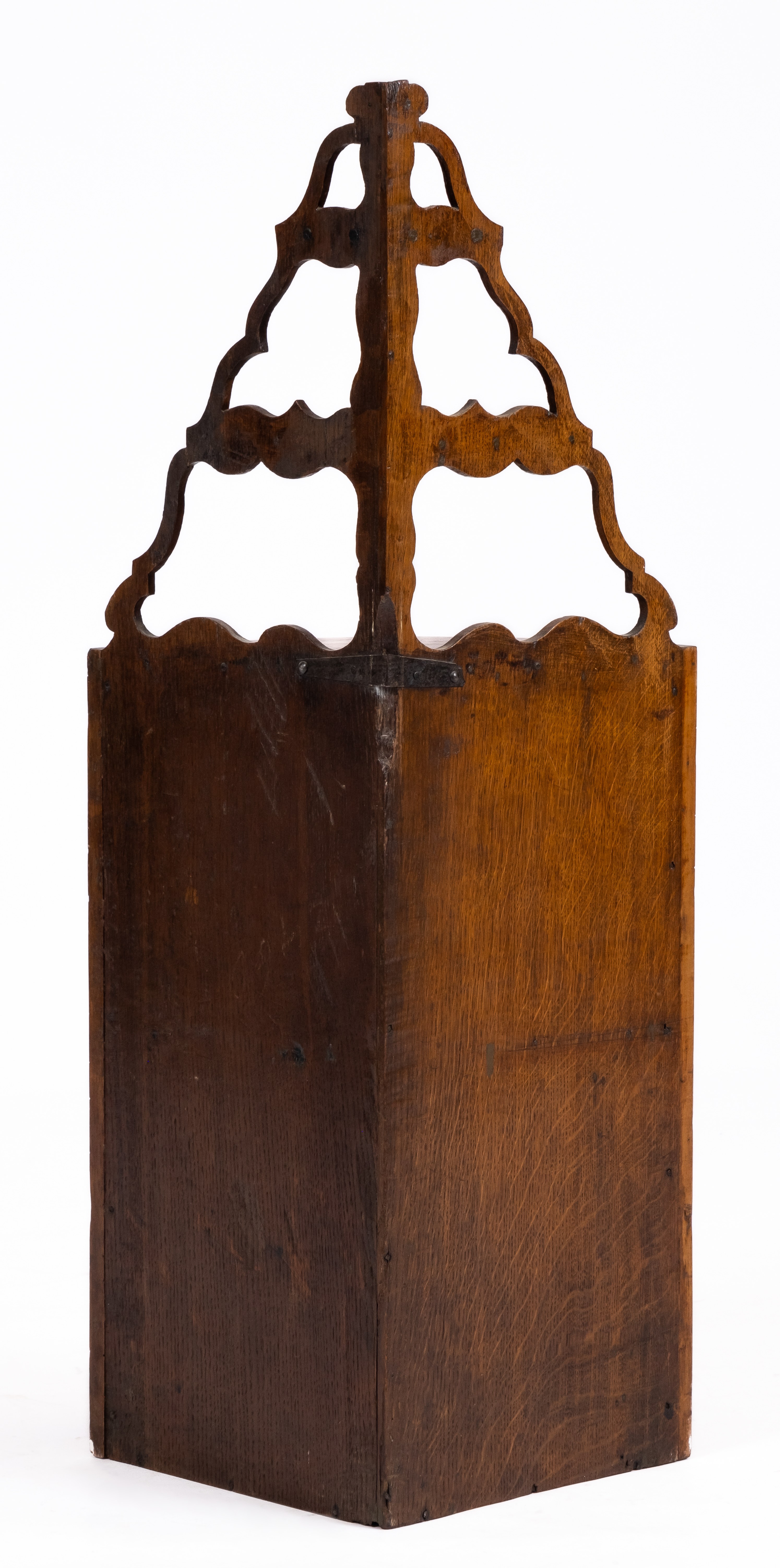 A Louis XVI fruitwood parquetry corner hanging cabinet - Image 4 of 4