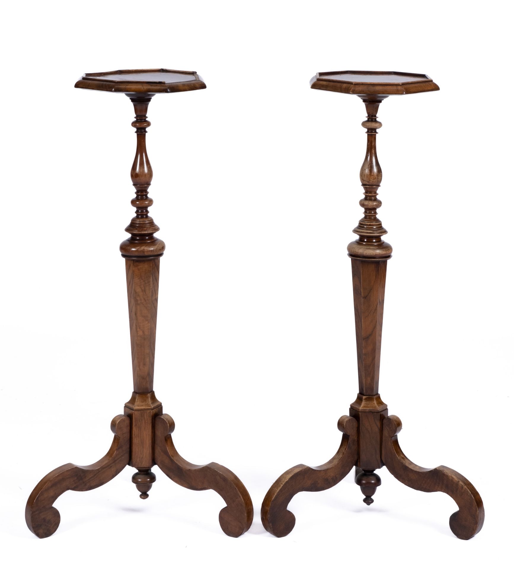 A pair of Dutch burr-walnut stands