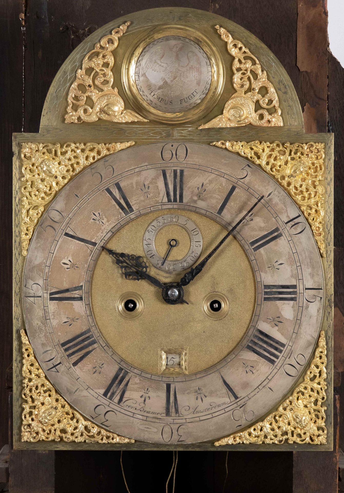 A Dutch walnut and fruitwood inlaid longcase clock, signed Gerrit Bramer - Image 3 of 4