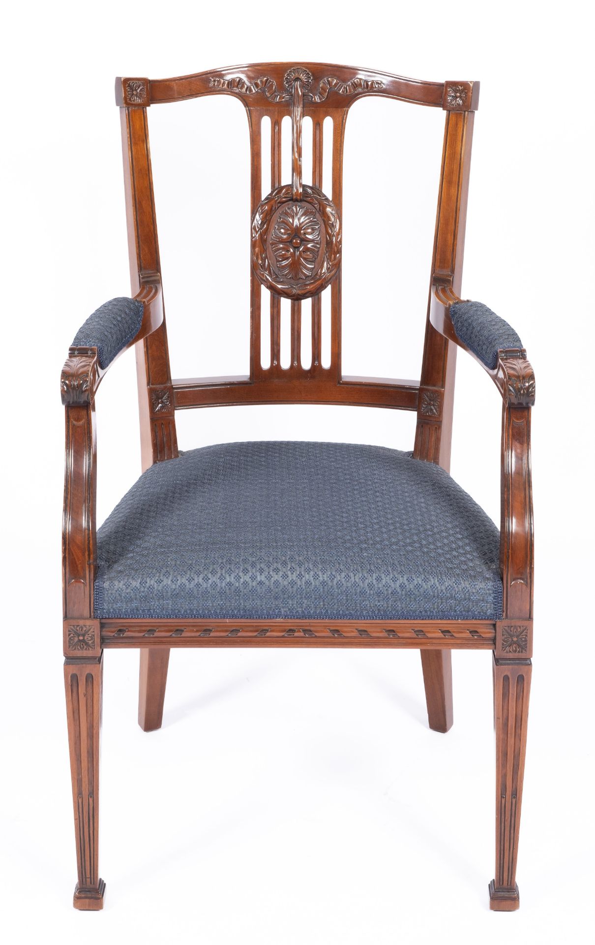 A set of twelve Dutch carved mahogany dining chairs - Image 3 of 4