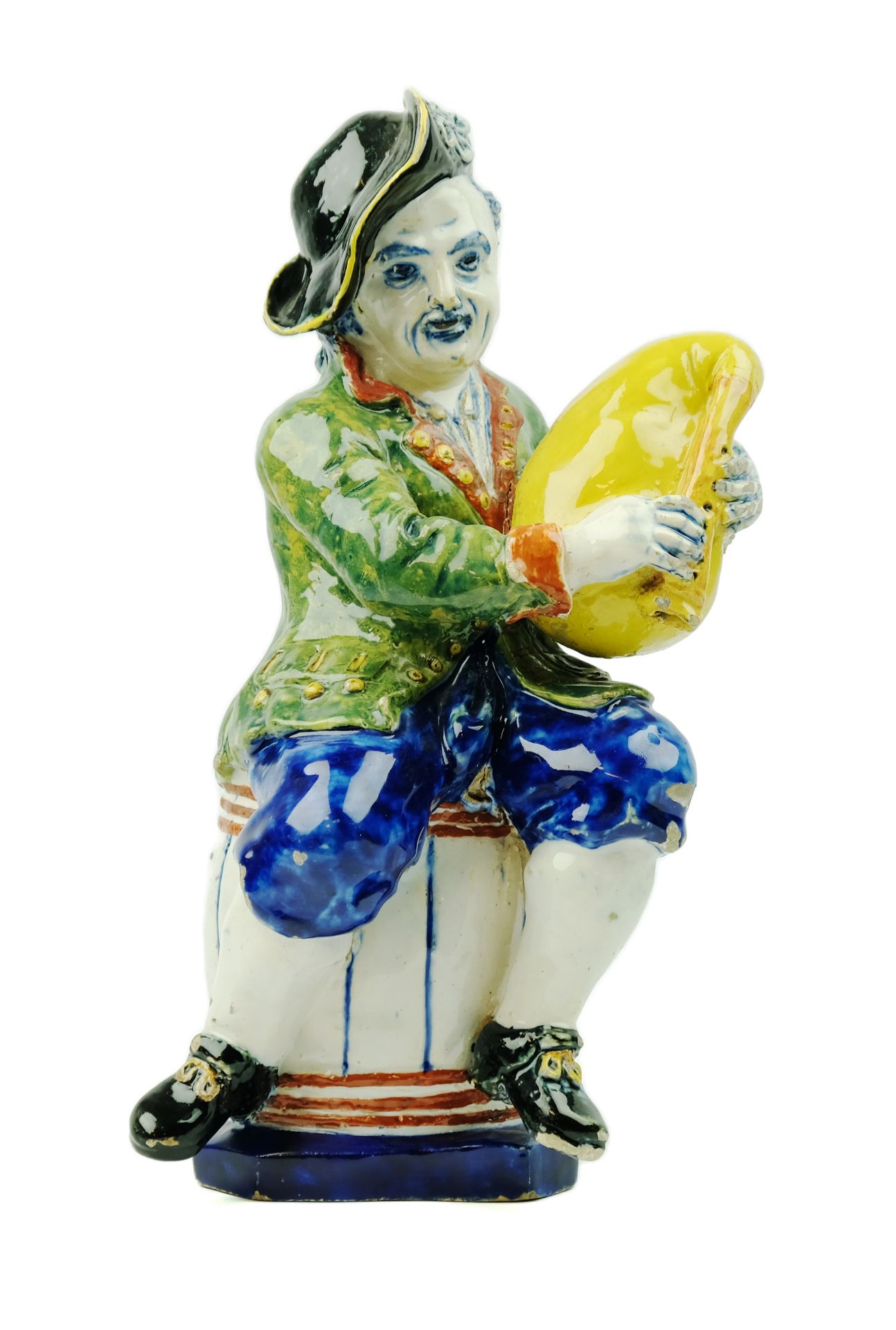 A large Delft polychrome pottery figure of a bagpipe player - Bild 7 aus 7