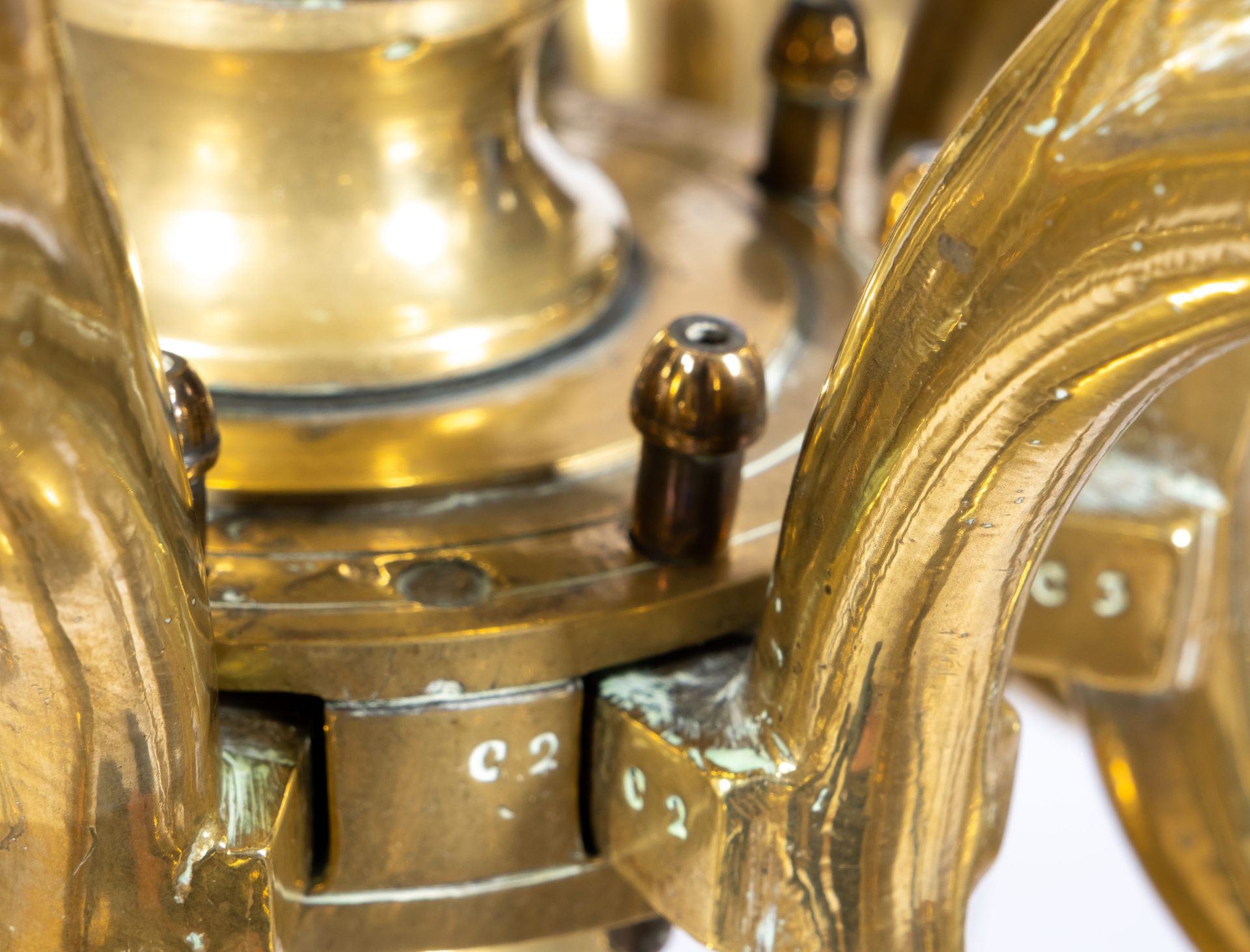 A Dutch brass eight-light chandelier - Bild 5 aus 7