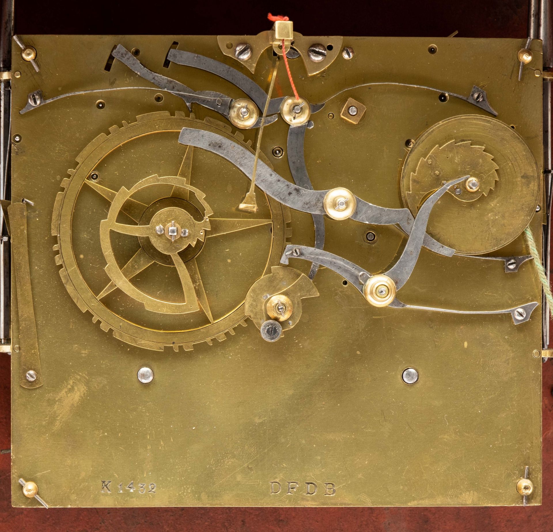 A Swiss green-painted bracket clock 'Neuchâteloise' - Image 4 of 4