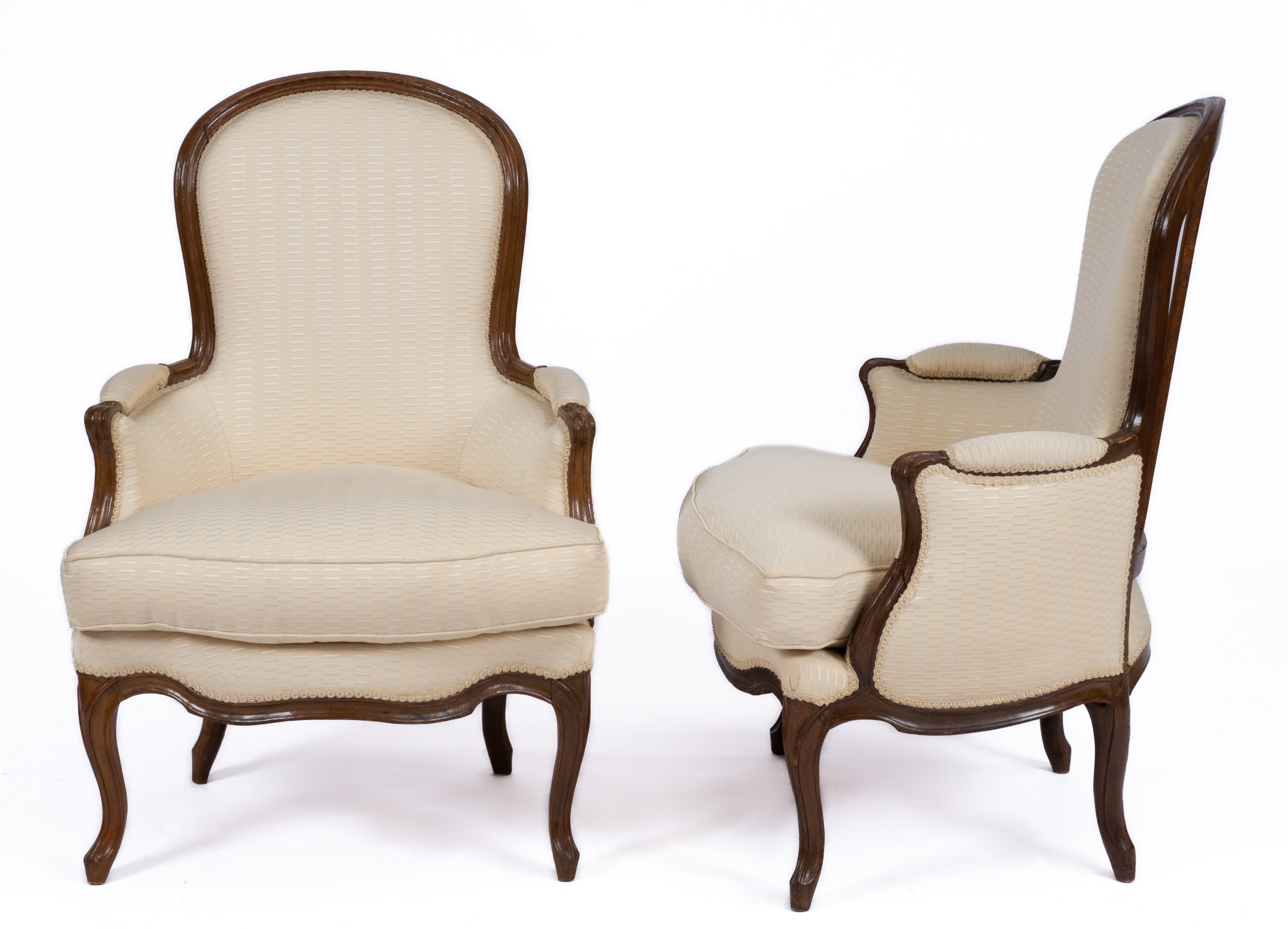 A pair of Louis XV carved beechwood bergères - Image 2 of 3