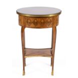 A Transition brass-mounted tulipwood and kingwood marquetry occasional table