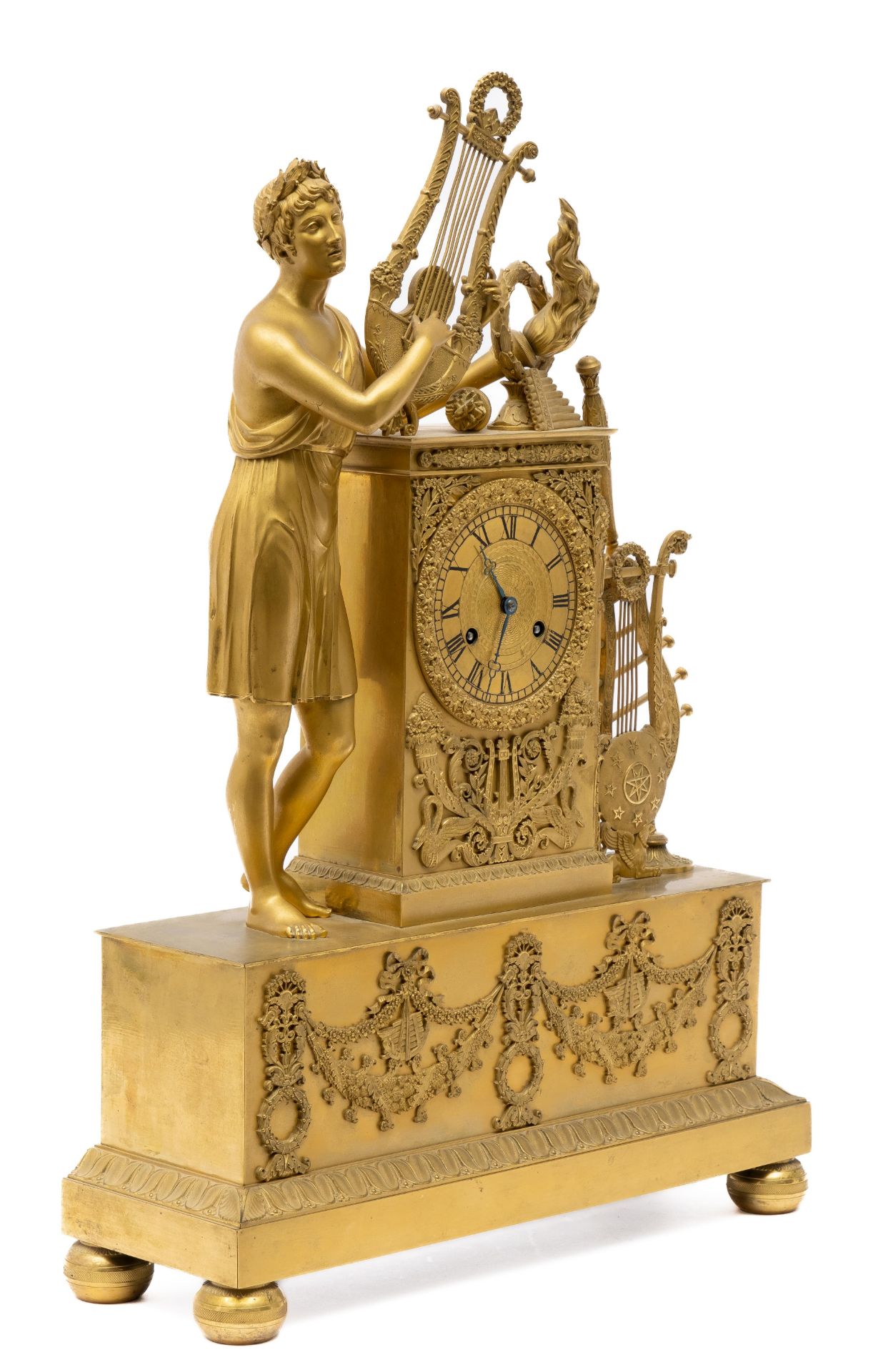 A large Empire ormolu mantel clock - Image 2 of 6