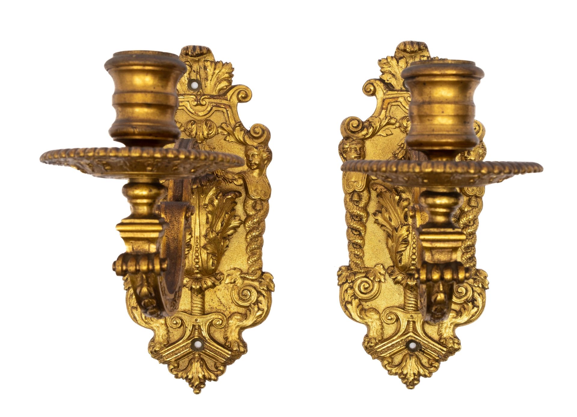 A pair of Régence ormolu single-branch wall lights - Bild 2 aus 3