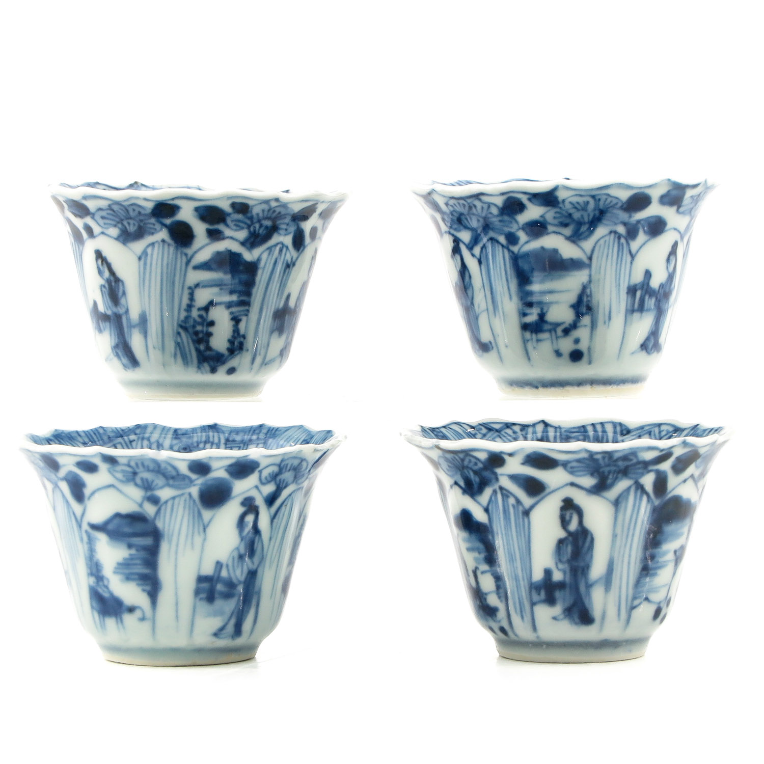 A Lot of 4 Blue and White Cups - Image 6 of 18