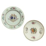 A Lot of 2 Armorial Plates