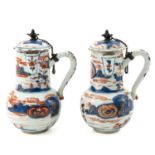 A Pair of Imari Jugs with Covers
