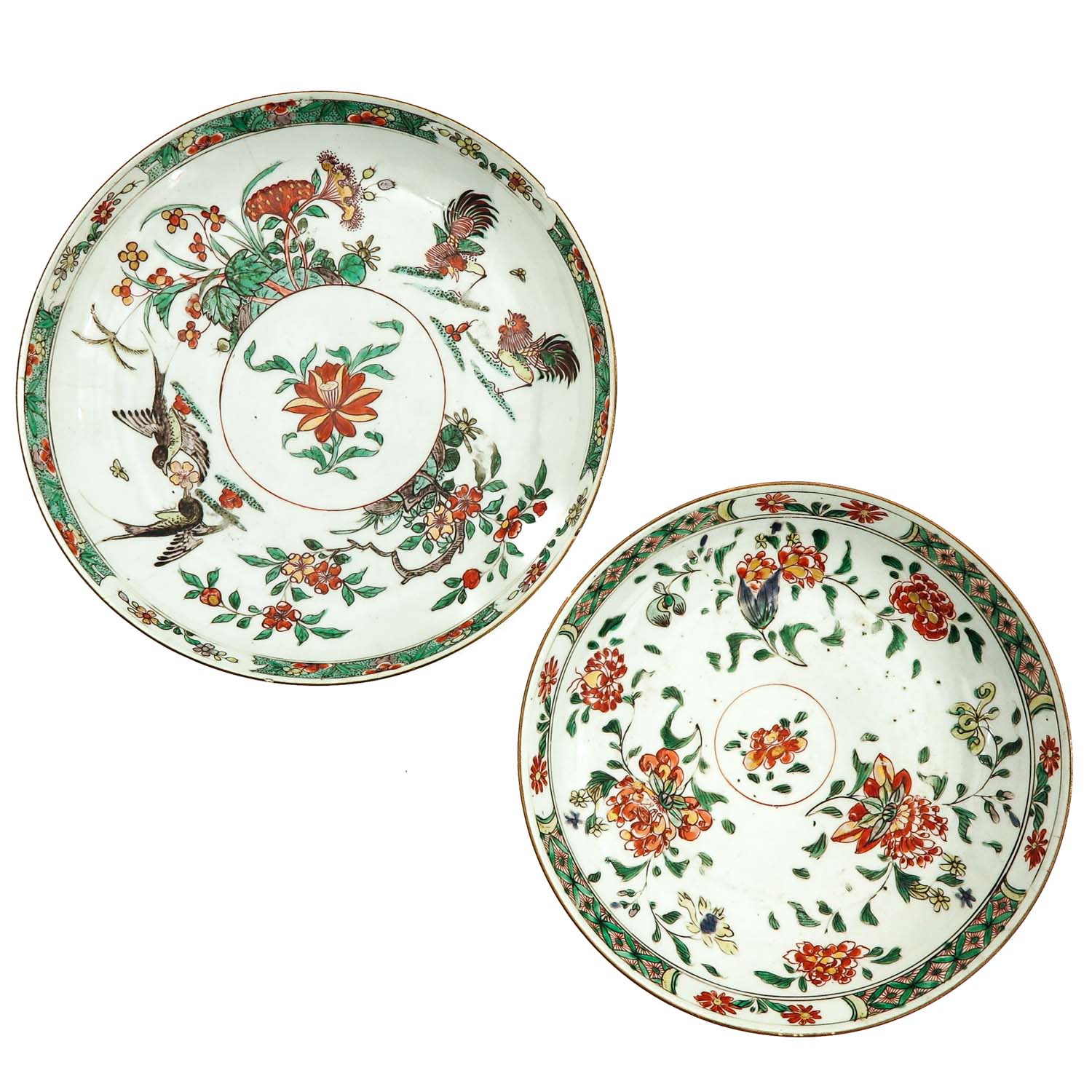 A Lot of 2 Famille Verte Plates